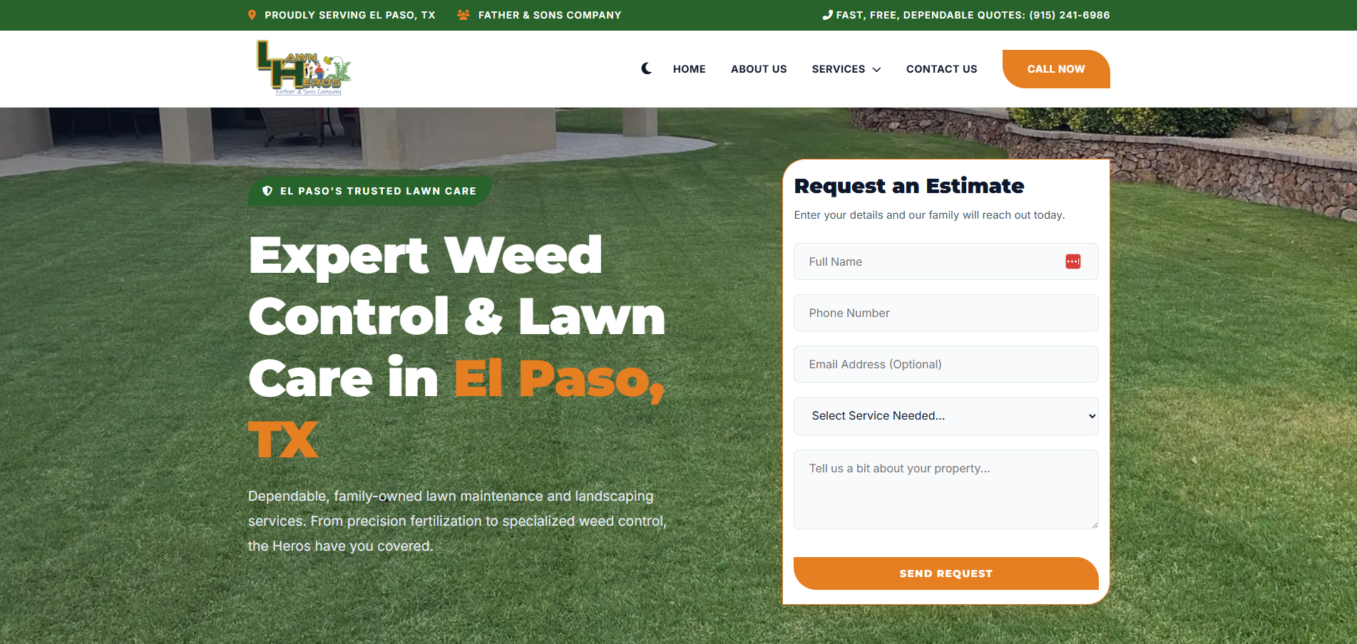 Lawn Heros Website Design